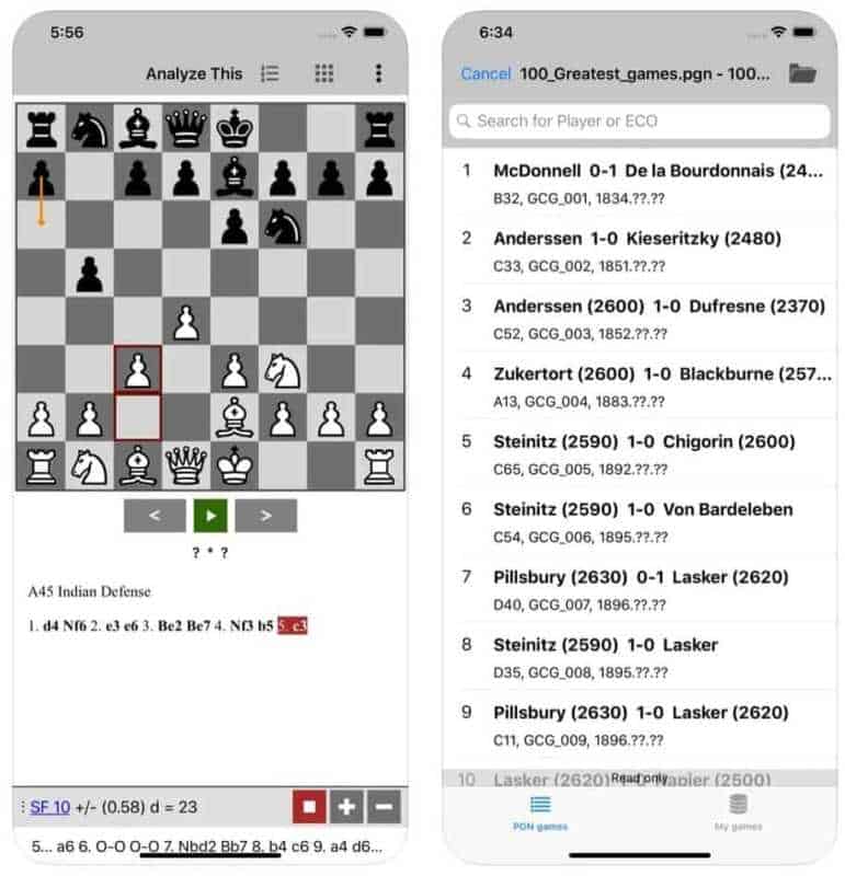 analyze this chess app