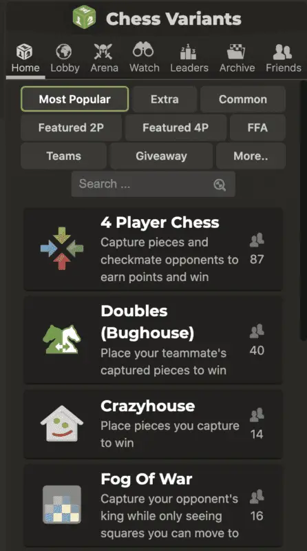 play chess variants online