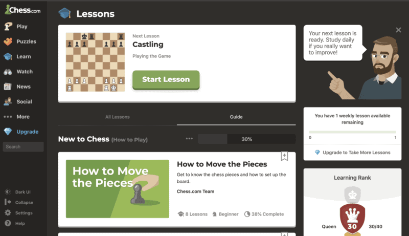 Chess.com lessons